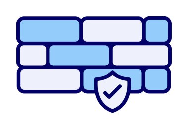 Basit Firewall simgesi, vektör illüstrasyonu