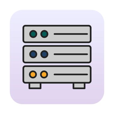 Sunucu simgesi tasarımı, vektör illüstrasyonu                