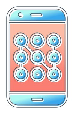 Mobil güvenlik, akıllı telefon ikonu. vektör illüstrasyonu