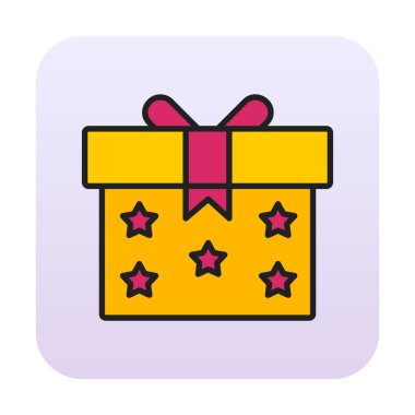 Hediye kutusu simgesi. vektör illüstrasyonu 
