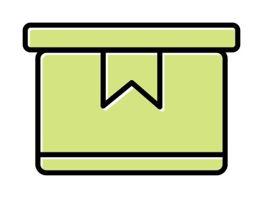 Teslimat kutusu simgesi, vektör illüstrasyonu basit tasarım