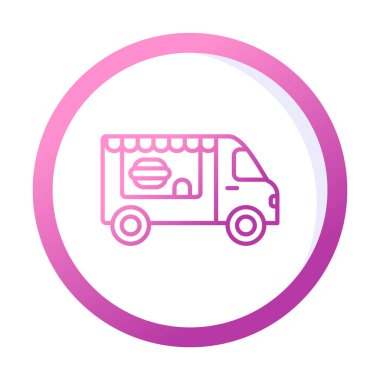 Beyaz arkaplanda yiyecek kamyonu vektör çizimi