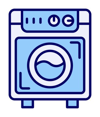 çamaşır makinesi simgesi. Kıyafetler için çamaşır makinesi vektör simgesi çizimi.                                        