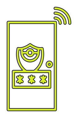 Ev Koruma konsepti parola simgesi, kablosuz ağ, vektör illüstrasyonu