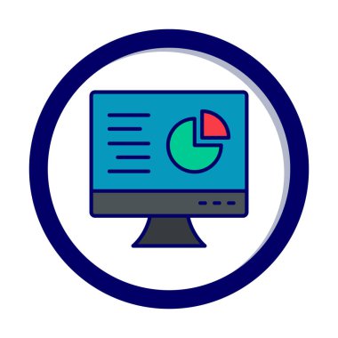 Çevrimiçi Pie Grafik ikonu vektör illüstrasyonu