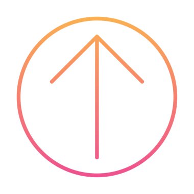 Yukarı ok simgesi, vektör illüstrasyonu, arayüz için düz tasarım 