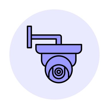 Basit bir CCTV kamera simgesi, vektör illüstrasyonu