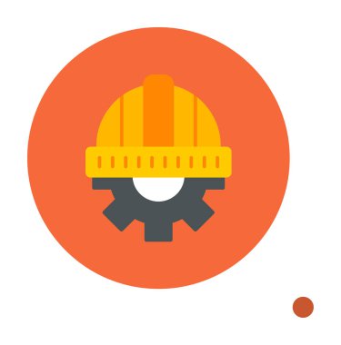 Cogwheel ikon vektör illüstrasyon tasarımlı kask               