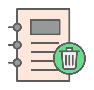 Basit not defteri simgesi, vektör illüstrasyonu