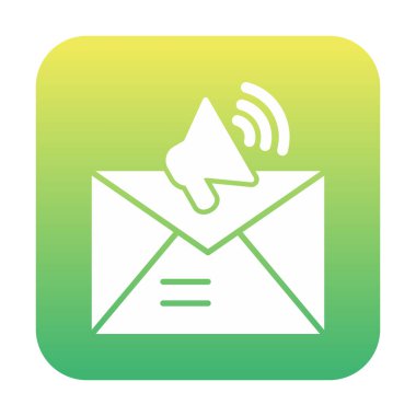 Basit E- posta Pazarlama simgesi, vektör illüstrasyonu