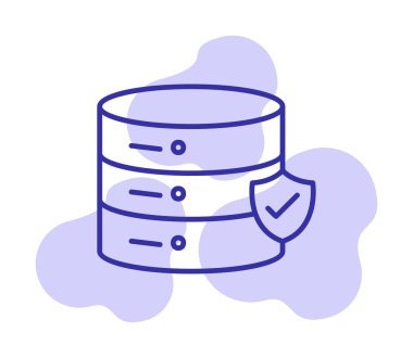 veritabanı simgesi modayı izole etti. veri depolama renk çizgisi vektörü simgesi                                                           