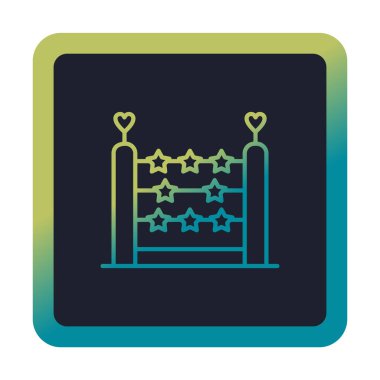 abaküs düz simgesi, vektör illüstrasyonu