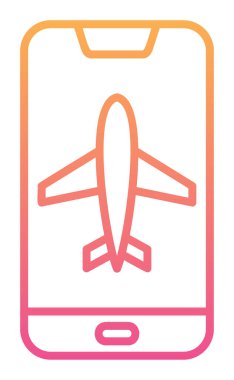 Akıllı telefon ekranında uçak kipi, vektör illüstrasyonu 