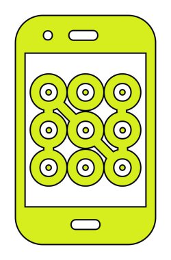 Mobil güvenlik, akıllı telefon ikonu. vektör illüstrasyonu