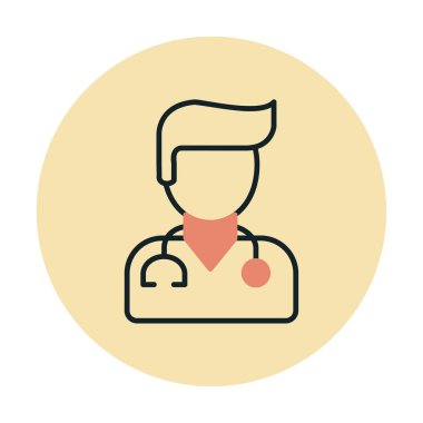 Erkek doktor simgesi, vektör illüstrasyon tasarımı