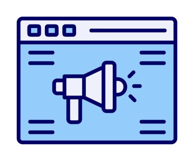 Çevrimiçi Reklam simgesi, vektör illüstrasyonu        