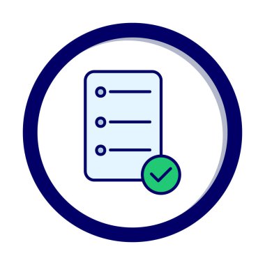 Simge vektör illüstrasyonunu onayla, kontrol listesi 