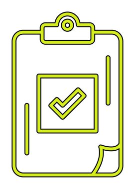 İşaretleme simgesine sahip görev listesi, vektör illüstratörü 