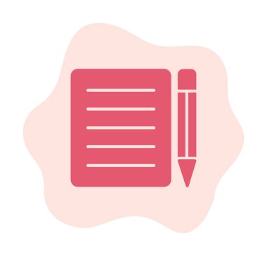 Basit Not Defteri simgesi, vektör illüstrasyonu