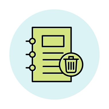 Basit not defteri simgesi, vektör illüstrasyonu