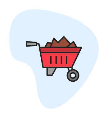 El arabası düz simgesi, tasarım için vektör illüstrasyonu 