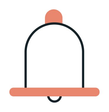 Basit Bildirim Zili simgesi, vektör illüstrasyonu