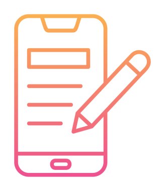 Beyaz arkaplanda not defteri simgesi olan akıllı telefon 