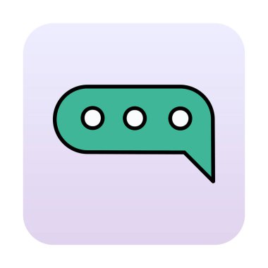 Basit sohbet simgesi, konuşma balonu, vektör illüstrasyonu