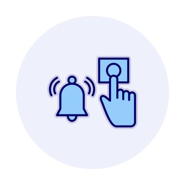 Acil durum alarm düğmesine basın Web simgesi, vektör illüstrasyonu 