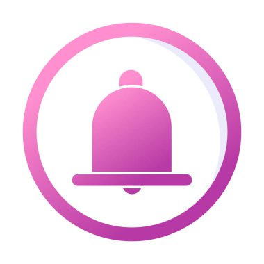 Basit Bildirim Zili simgesi, vektör illüstrasyonu