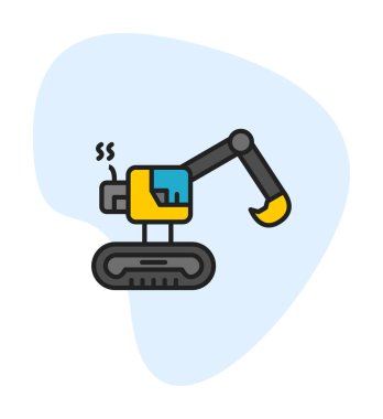 Kazı düz simgesi, vektör illüstrasyonu