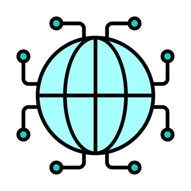 Digtal Dünya web simgesi vektör çizimi