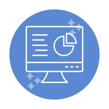 Çevrimiçi Pie Grafik ikonu vektör illüstrasyonu