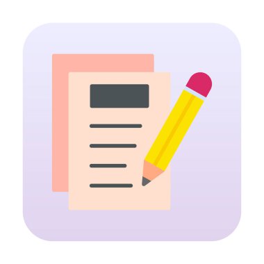 Basit not defteri simgesi, vektör illüstrasyonu