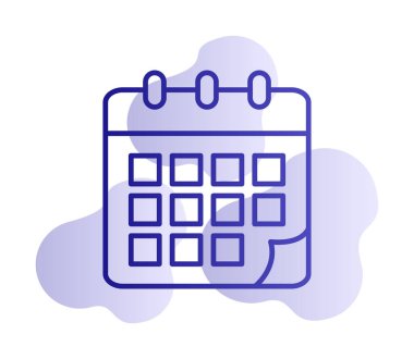 Takvim düzlüğü simgesi, vektör illüstrasyonu 