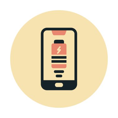 Basit Kablosuz Şarj simgesi, vektör illüstrasyonu