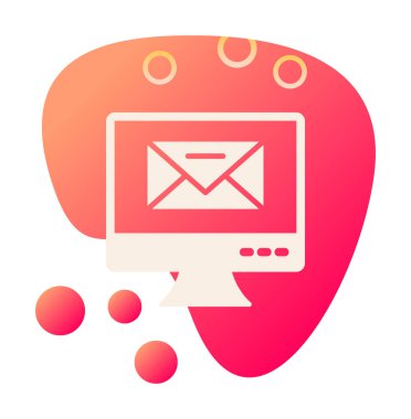 Basit e- posta simgesi, vektör illüstrasyonu