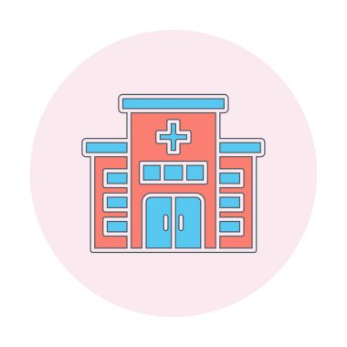 Basit hastane binası düz biçim vektörü