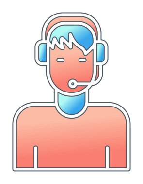 Grafik Müşteri Hizmetleri Ajanı Web simgesi illüstrasyonu