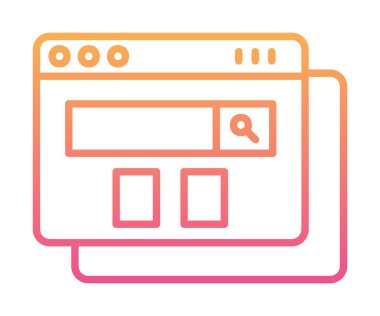 tarayıcı web sayfası simgesi, vektör illüstrasyonu