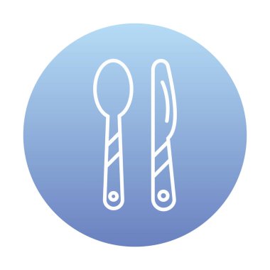 Modern çatal bıçak simgelerinin vektör çizimi                