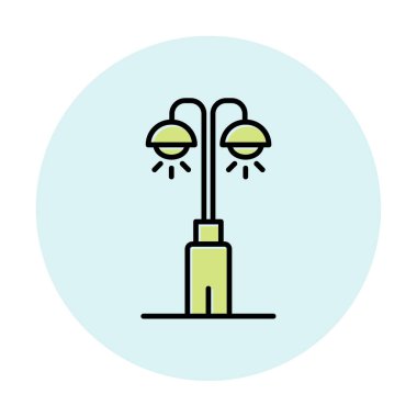 Park lambası simgesinin vektör illüstrasyonu