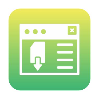 Web sayfası indirme simgesi, tasarım vektörü illüstrasyonu