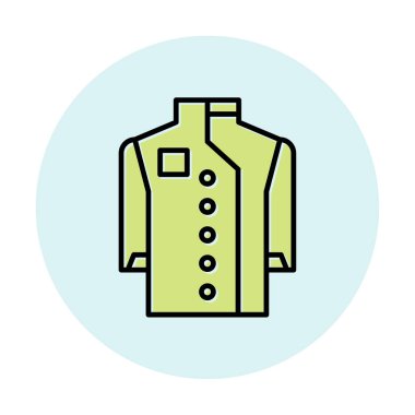 Chef Coat web simgesi, vektör illüstrasyonu