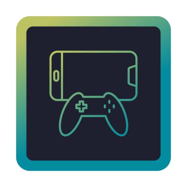 Joystick ve Mobile. Web simgesi basit illüstrasyon                