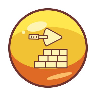 Tuğla ve inşaat malası. Vektör illüstrasyonu 