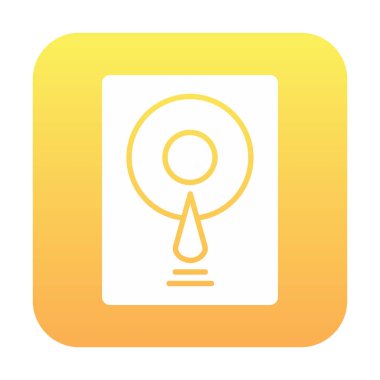 Sabit disk simgesi, vektör illüstrasyonu basit tasarım