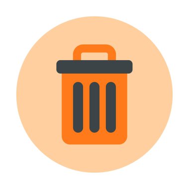 Çöp kutusu web simgesi, vektör illüstrasyonu