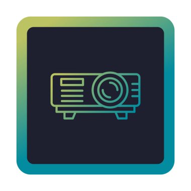 Projektör simgesi basit illüstrasyon vektörü