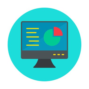 Çevrimiçi Pie Grafik ikonu vektör illüstrasyonu